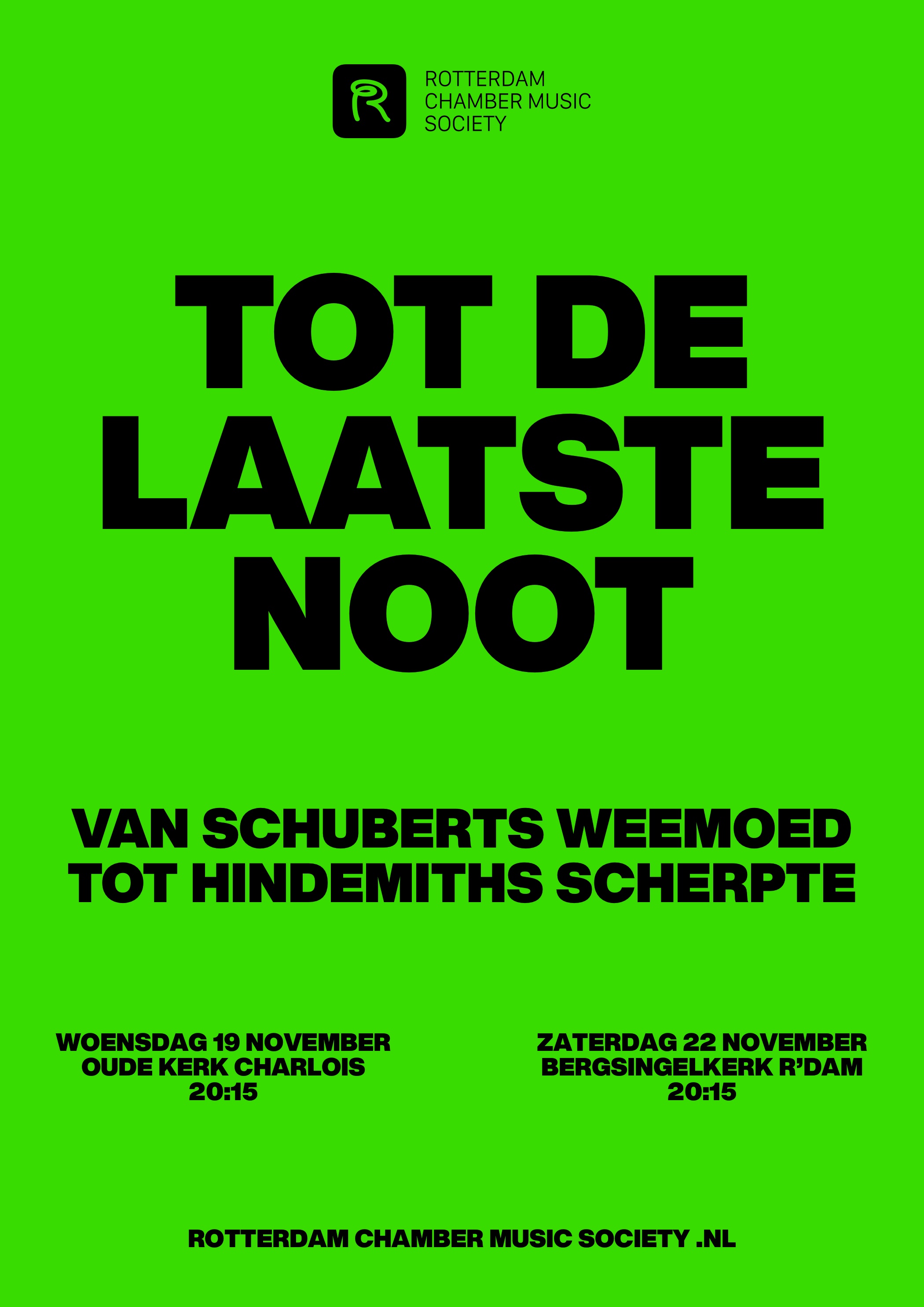 Poster concert Tot laatste noot 19 & 22 november